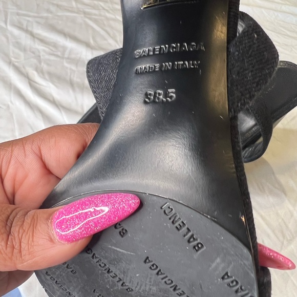BALENCIAGA Denim Wraparound Sandal - Picture 5 of 5